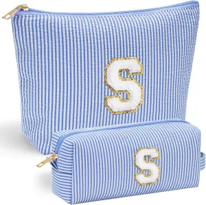 YOOLIFE Birthday Gifts for 3 4 5 6 7 8 9 10 11 12 13 Year Old Girls | Monogram Makeup Bag | Makeup Pouch | Stocking Stuffers for Girls | Birthday Gifts for Girls | Teen Girl Daughter Sister Gifts S