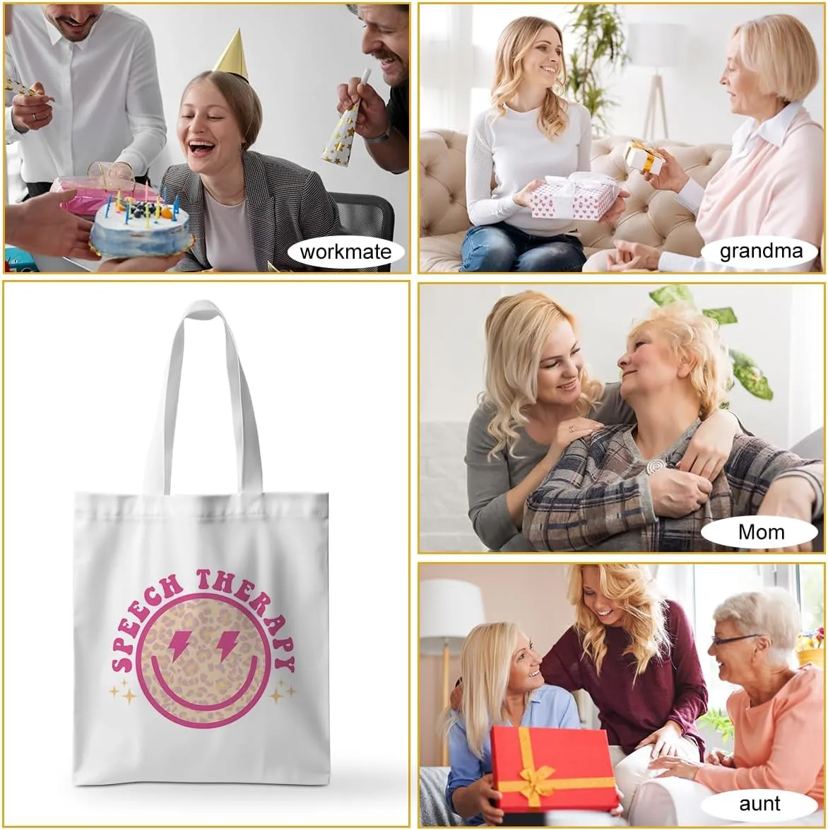 ZHAMEN Speech Therapy Tote Bag SLP Gifts for Speech Language Pathologist Women Teacher Speech Therapist Gift