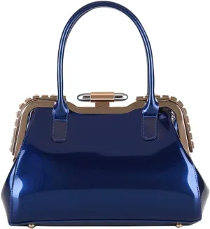 ZiMing Designer Handbags for Women Glossy Patent Leather Top Handle Handbag Purse Lock Satchel Medium Tote Bags Shoulder Bag