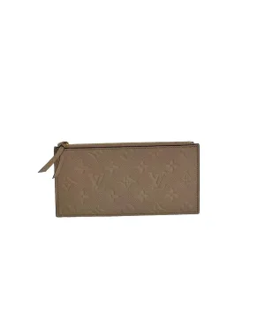Zippered Pouch Coin Insert from Felicie Beige Empreinte Leather with Chain